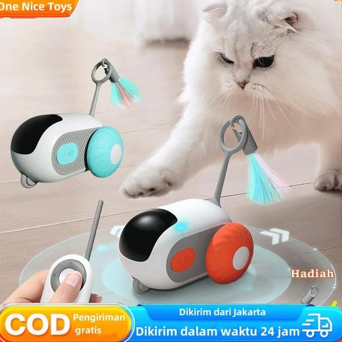 Mainan Kucing Mobil Otomatis Elektrik Mainan Kucing Listrik Remote Control Penghindaran Rintangan Ot