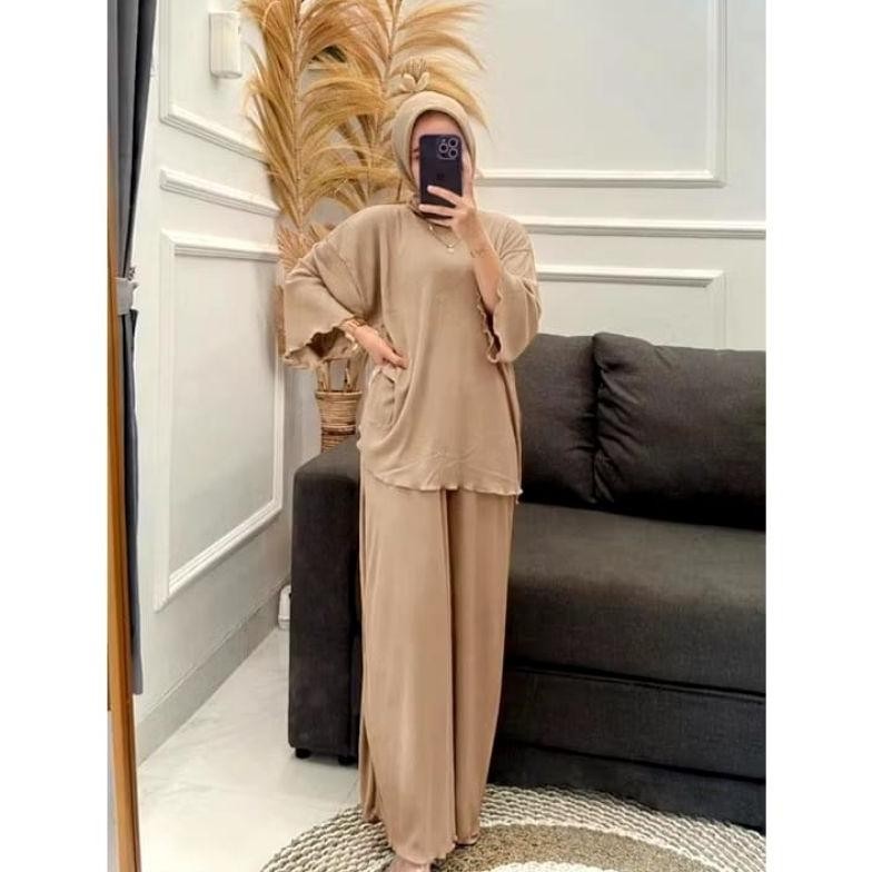 Jy-56 Rt-69 Set Knit Rib Premium /One Set Wanita Kekinian /Setelan Wanita Kekinian /Setelan Cewek /S