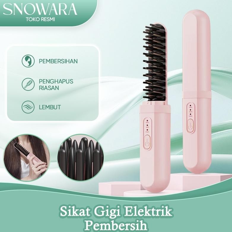 SNOWARA Sisir Catokan Pelurus Rambut Elektrik Sisir Pelurus Rambut Portable Sisir Rambut Catokan Ram