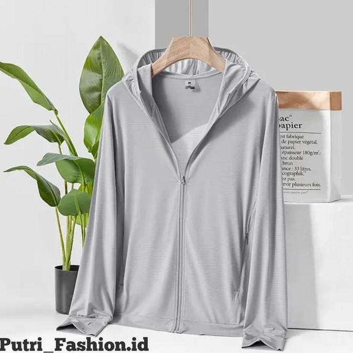 Jaket Wanita Olahraga Mesh Hoodie Outdoor Sun Protection Anti UV UPF50+ 100% Original Jaket Jogging 