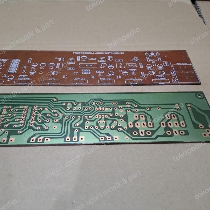 PCB PRE Amp Keyboard/ Microphone/effect with Tone Control 4 Band Diy .