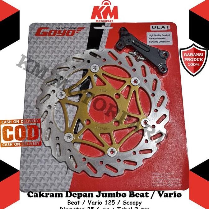 Promo Cakram Depan Beat Vario Scoopy Spacy Variasi Ukuran 260mm Jumbo Bonus Breket Piringan Rem Vari
