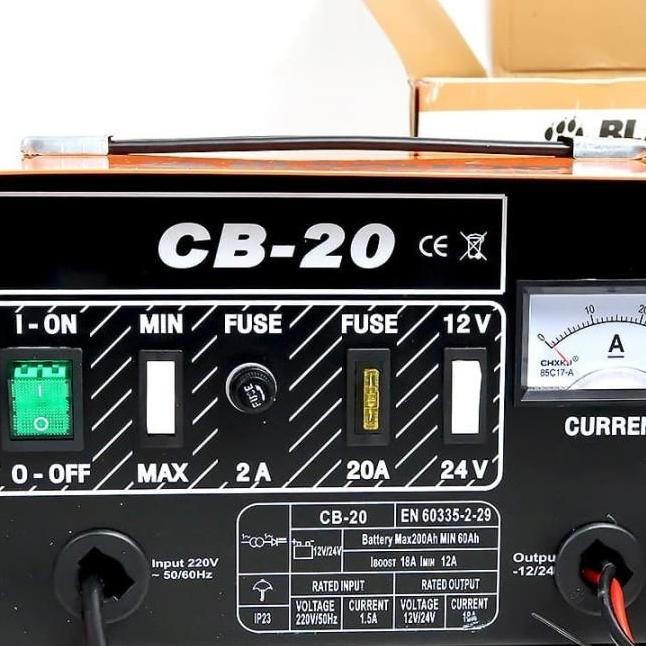 TERLARIS - Charger CAS Aki 20 Ampere MOBIL MOTOR Accu 2v 24v BLACKFOOT