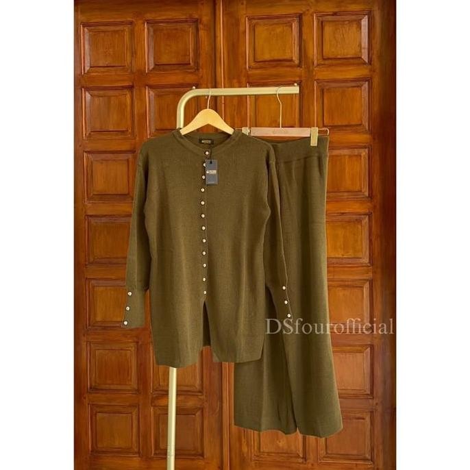 Oneset Kulot Kanza Tunik Rajut Premium/ Setelan Kulot Rajut Premium (Kulot + Atasan)