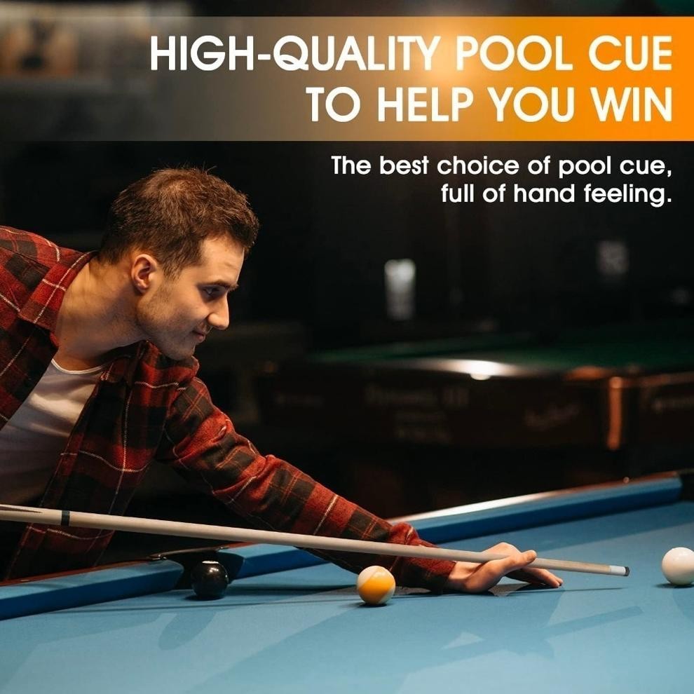 Cod Fgs-3 145Cm Gaya Amerika Stick Billiard 13Mm Stik Billiard Sambung 2 Kayu Putih Ramin / Break Cu