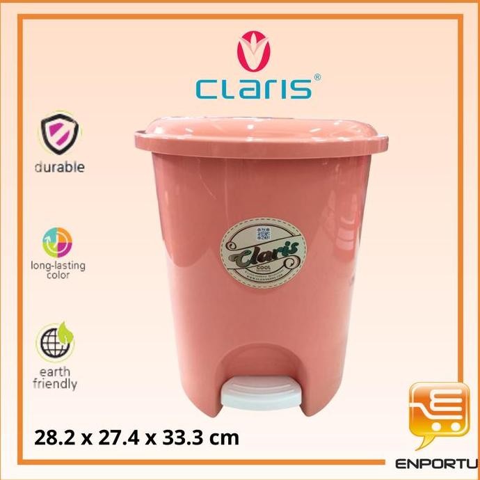 NEW - CLARIS Tempat Sampah Injak Liter Tong Sampah Kamar Ruang Tamu 66 RE Vineeta Dustbin Step On | 