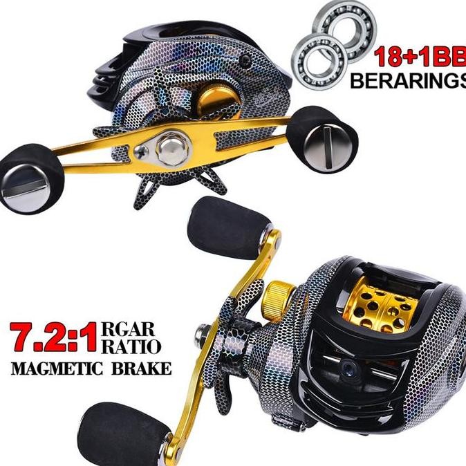 Reel Baitcasting Pancing / DW Series Baitcasting Reel / Reel Pancing Murah 7.2:1 / Handle kanan / Ki