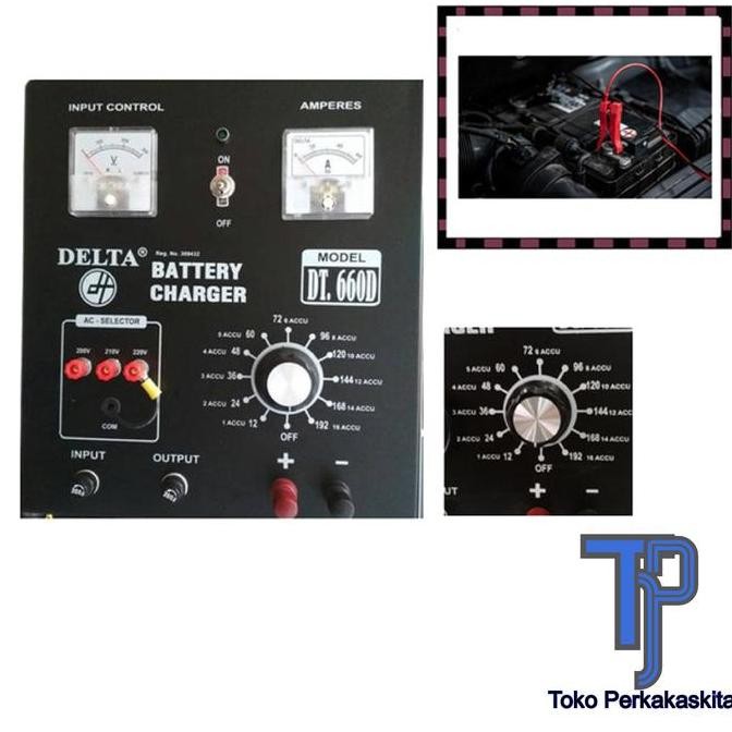 BEBAS ONGKIR - Charger battery aki delta DT 660D/BC60AH