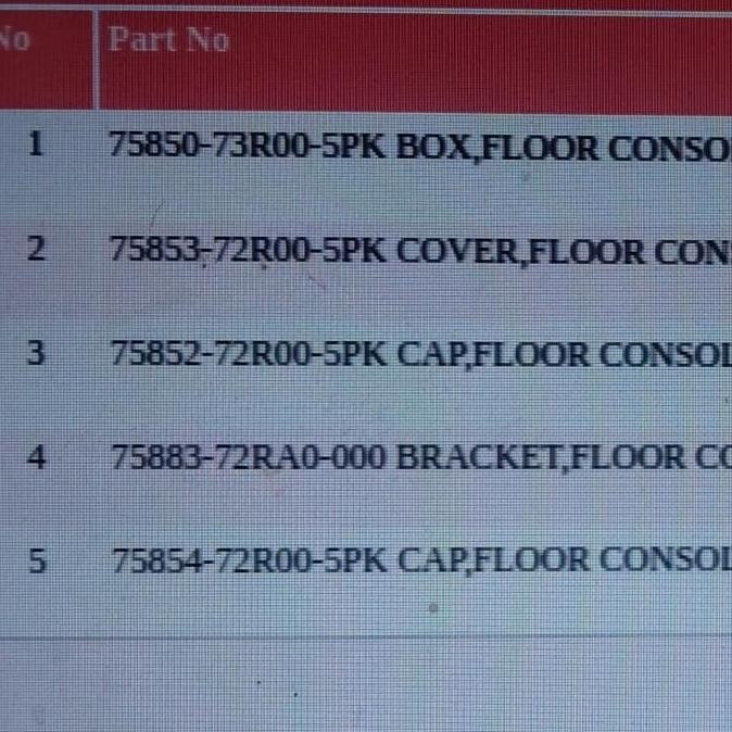 BOX FLOOR CONSOLE BLACK SUZUKI erta XL7 ORI SGP