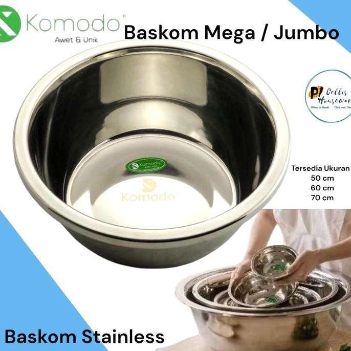 TERBARU - Komodo Baskom Stainless Steel 0cm mangkok Besar Stainless 0 cm