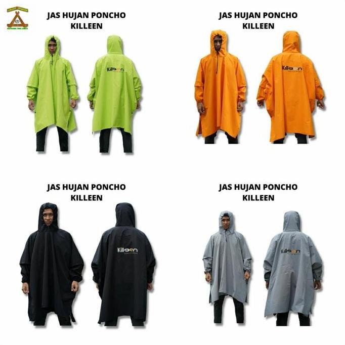 Terbaru Jas Hujan/Ponco Lengan Killeen Waterproof Tebal Original