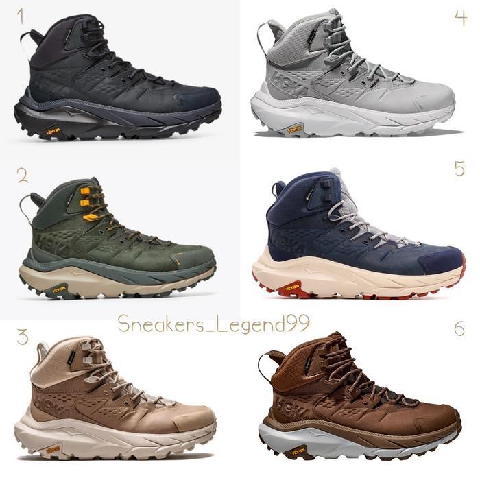SS Sepatu Gunung Boot Hoka One Kaha Vibram Gore-Tex Cream Grey Premium