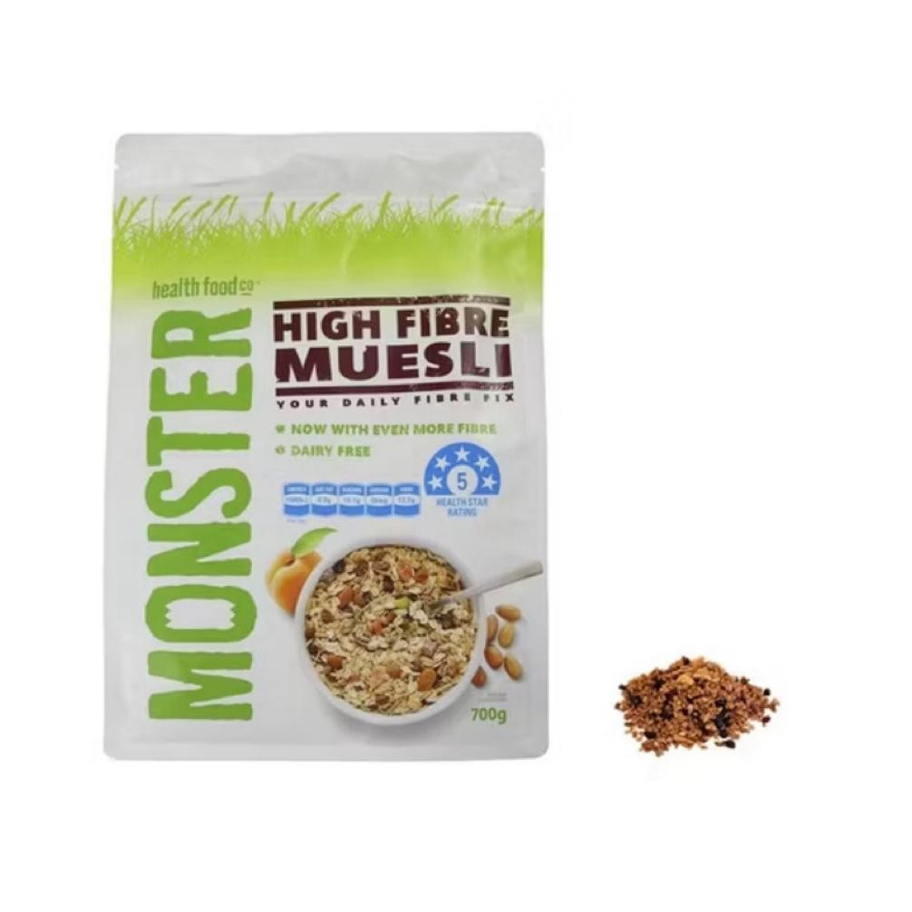 

Monster High Fibre Muesli 700g Sarapan Sehat Tinggi Serat, Pilihan Gaya Hidup Aktif