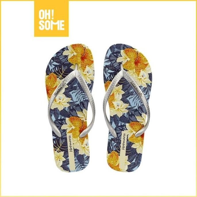 

OHSOME HOTMARZZ Sandal Jepit Flip Flops Pantai Wanita Motif Floral Bunga JS