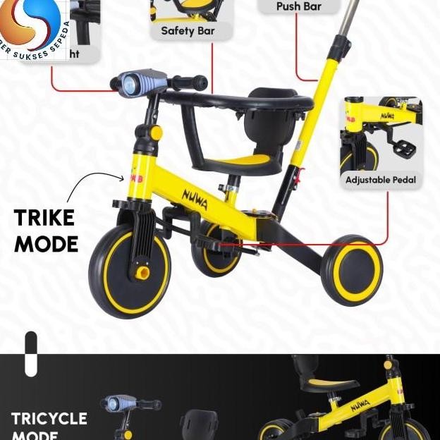 Sepeda Roda 3 Balance Bike 3In1Merk Nuwa T32 El Stir