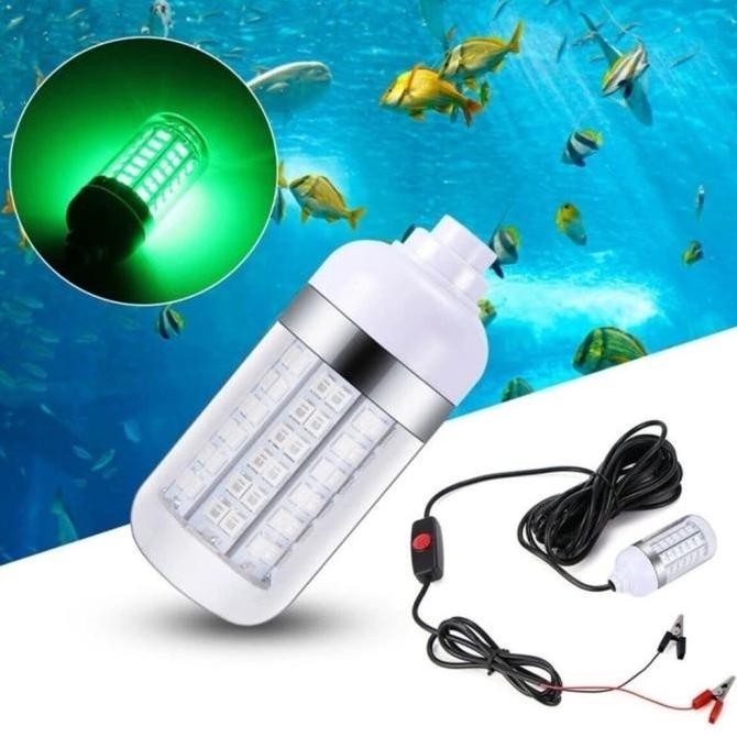 Lampu Celup Pancing Pemanggil Pemikat Ikan LED Fishing 12V, Cahaya Hijau CO