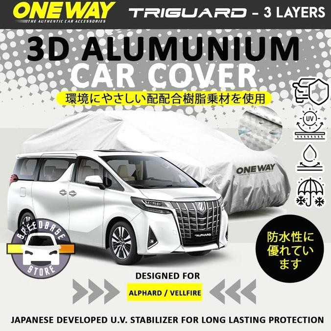 Cover Mobil Alphard Vellfire Oneway 3 Layer/Lapis Waterproof Outdoor Murah