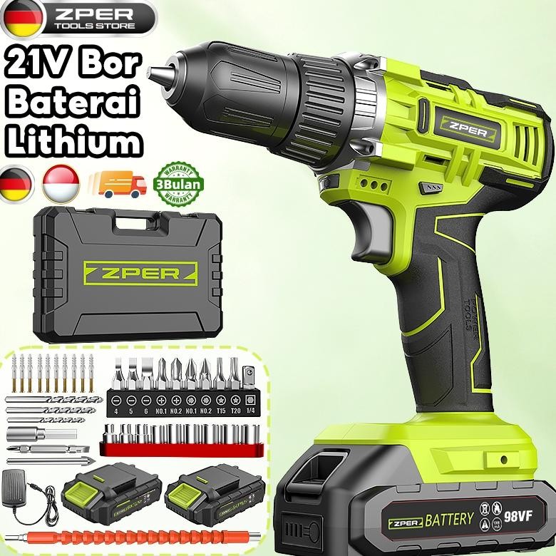TERLARIS ZPER MESIN BOR LISTRIK BOR BATERAI CORDLESS CAS TANGAN MURAH BERKUALITAS BOR TANPA KABEL