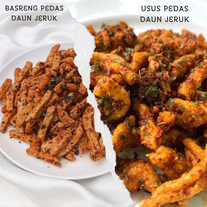 

LS ( Beli 1 Get 1 )BASRENG 250 gr +USUS PEDAS DAUN JERUK 250gr snack murah camilan paket