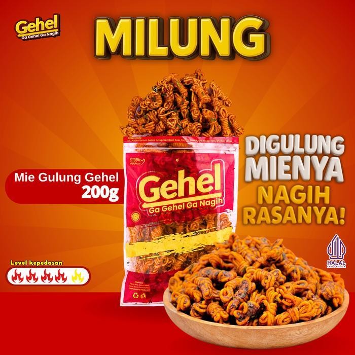 

LS NEW LAUNCHING MIE GULUNG (MILUNG) 200GR, Mie Uwel Pedas Jeruk - Makanan Ringan Food Noodles Goreng Instan
