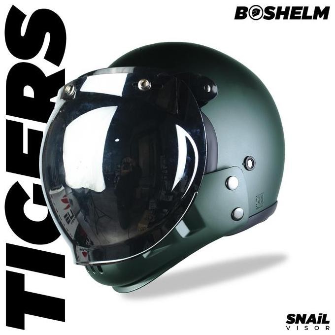 PROMO DISKON - Helm Cakil Modular Tigers Kaca Snail Helm Retro Full F SNI