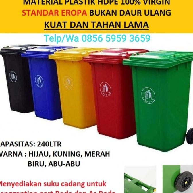 TERMURAH - tempat sampah besar-tong sampah-bak sampah plastik HDP uk 240 liter