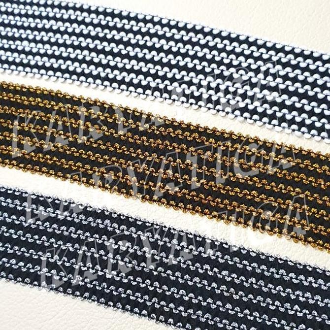 

'+'+'+'+] Renda Karet Motif Sisik / Renda Elastis Lebar 4,5 cm (15 Yard) Jaket