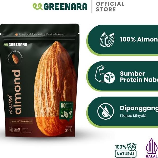 

Greenara Roasted Almond 210Gr Kacang Almond Panggang