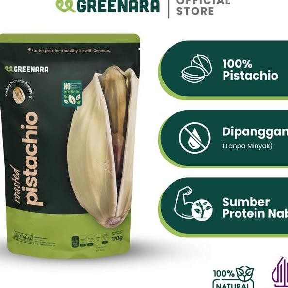 

Greenara Kacang Pistachio Cangkang 120Gr Roasted Pistachio