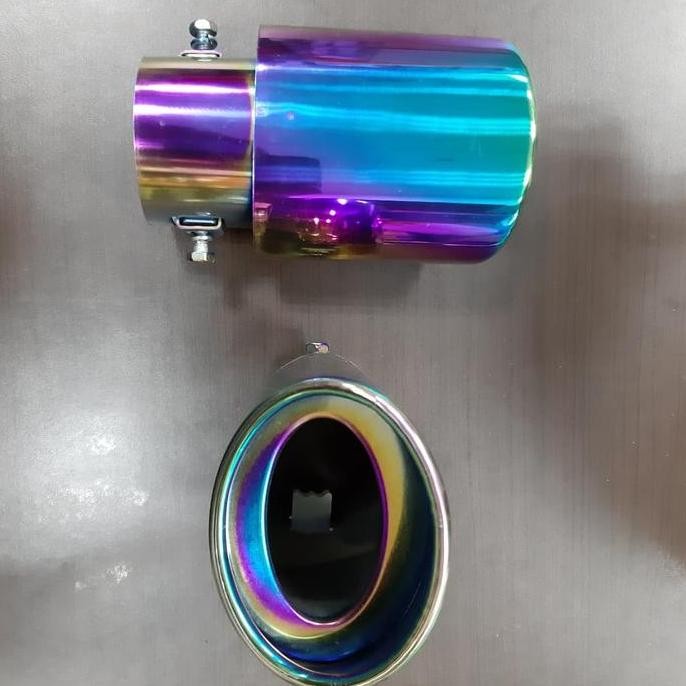 Buntut knalpot mobil universal model oval warna warni