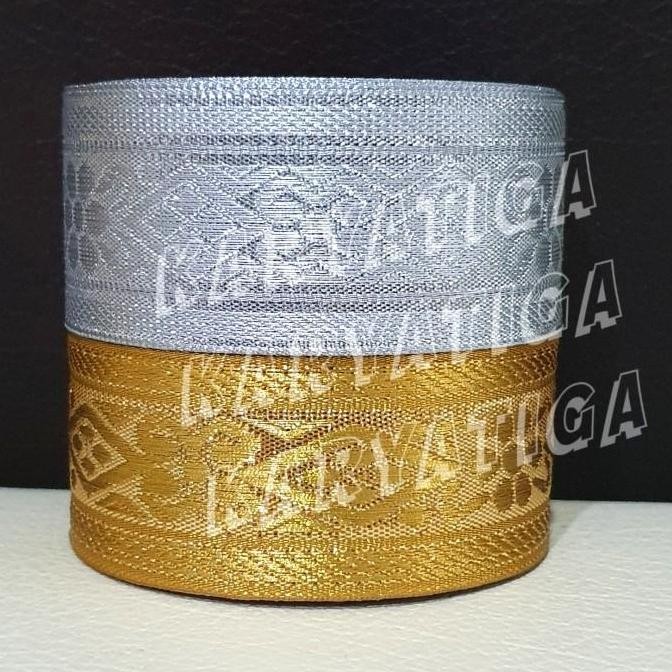 

*#*#*#] Renda India / Pita Gamis 1.5 Inch Kode 59 - Emas / Perak (15 Meter) Perlengkapan