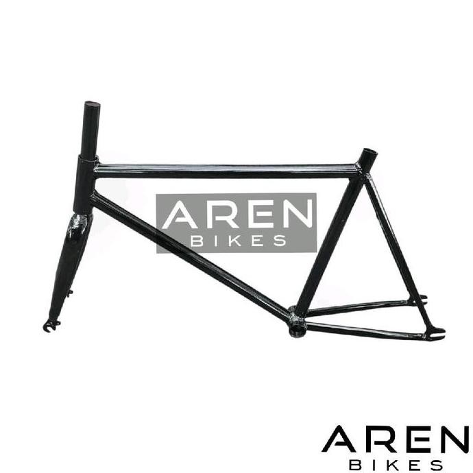 FRAME SEPEDA FIXIE 20 INCH HITAM BESI STEEL DALANGAN FORK OVERSIZE OS BATANG BATANGAN SET LOKAL 20" 