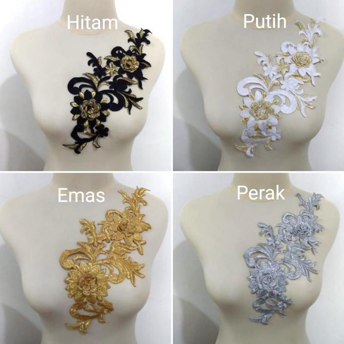 

!!!!!!] Renda Aplikasi Bordir Tabur / Patch Bordir Bunga Motif Rosa