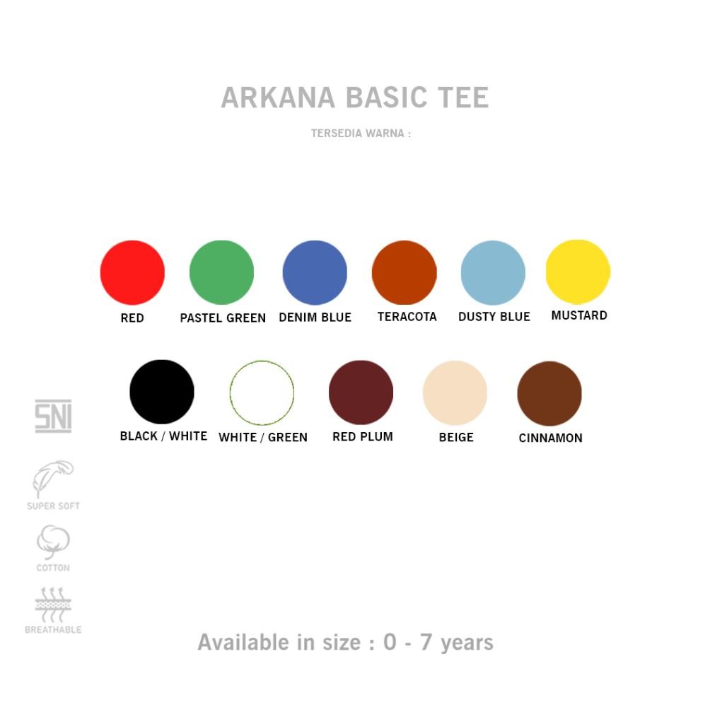 Salt Arkana Basic Tee - Atasan Baju Kaos Polos Anak Unisex Katun Combed 24S - Littlebens Kaos Anak D