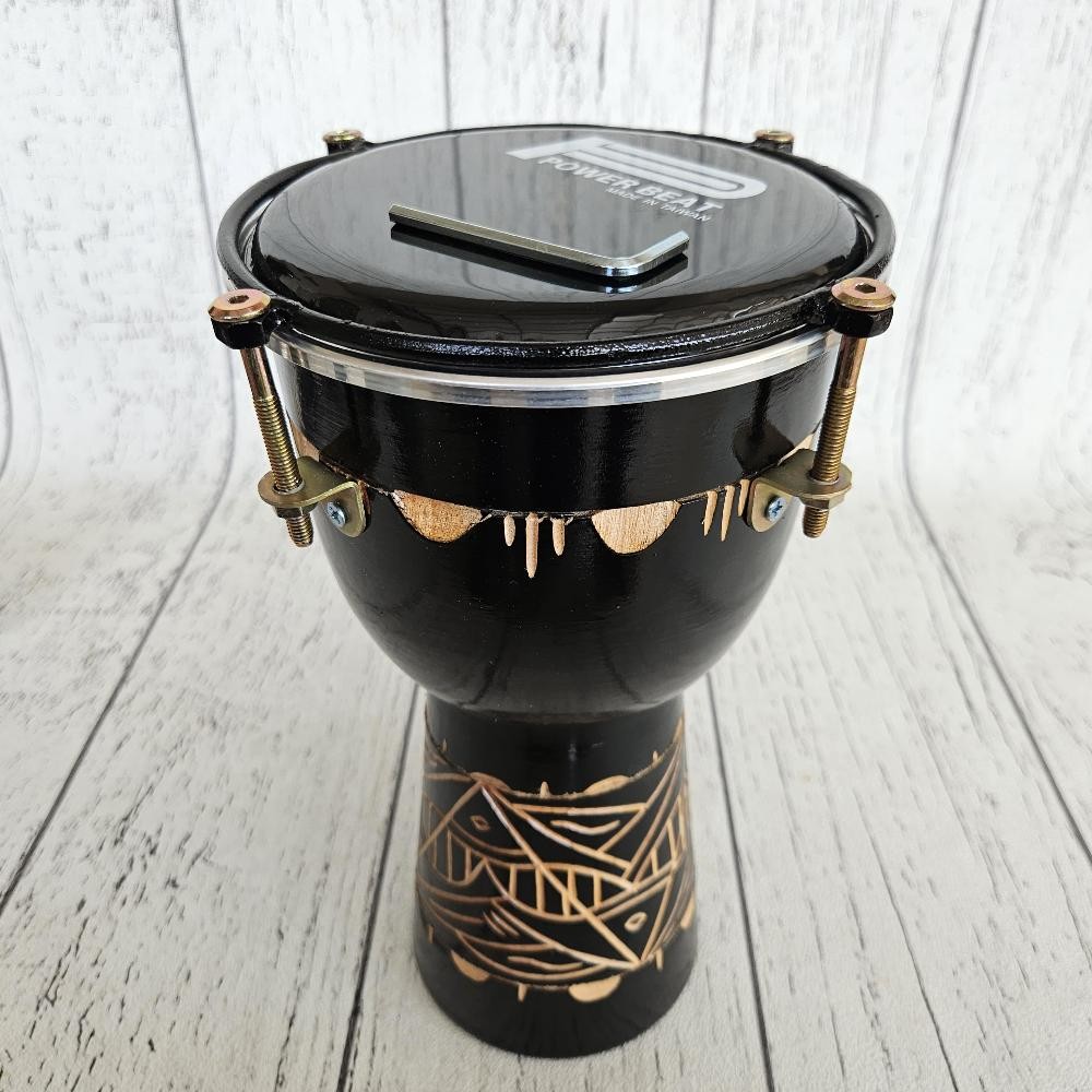 Jimbe Darbuka 6 Inch Baut Mika Power Beat Kendang Gendang Jimbe Black Mate Model Calti