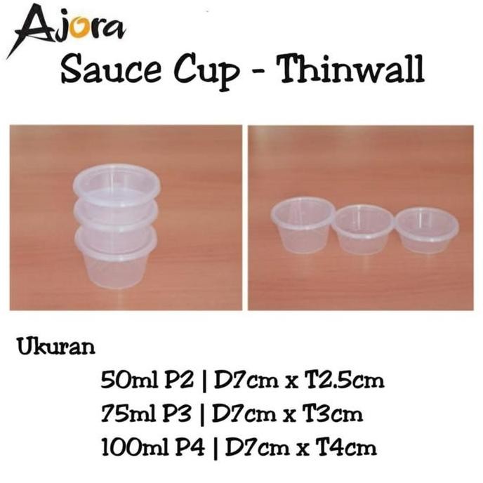SAUCE CUP Kotak Tempat Mangkuk Saus Plastik 100ml