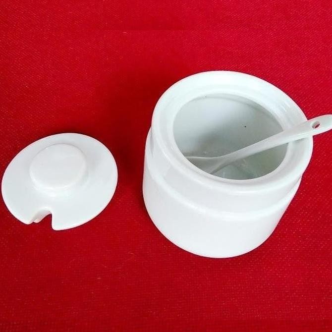 Home Tempat Bumbu Sambal Dapur Tutup Sendok Keramik
