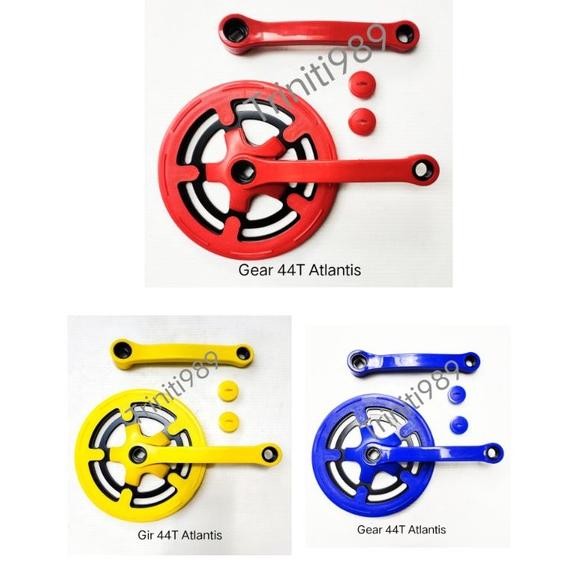 Fx-4 Et-98 Gear Gir Crank Set Piringan 44T Sepeda Fixie Lipat Minion Atlantis Original