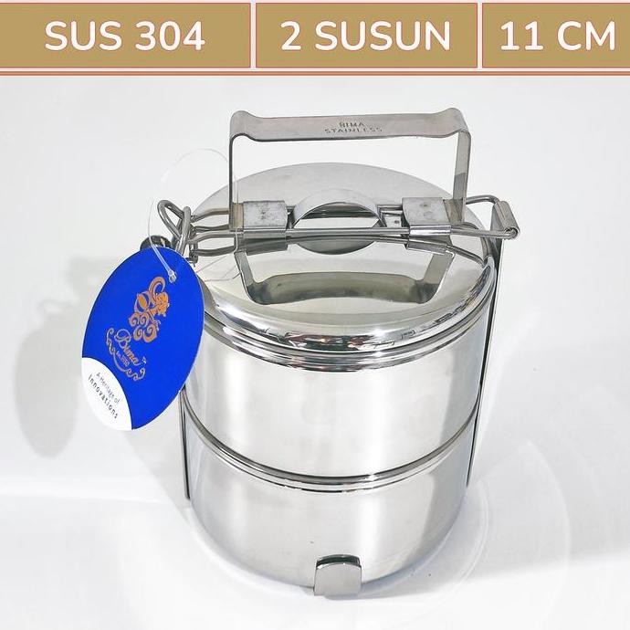 Ready Rantang Bima 2 Susun Kecil (Mini) 11 Cm Stainless Steel Sus 304