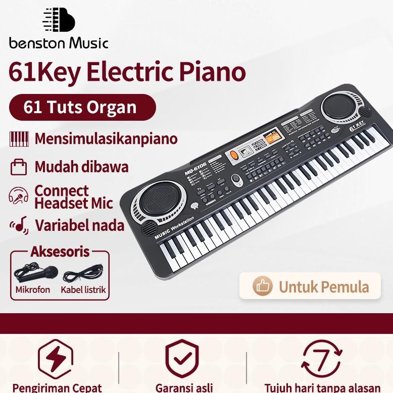 Benston Music- Piano Elektronik Untuk Anak-Anak, Piano Elektronik Untuk Pemula, Piano Elektronik 61 