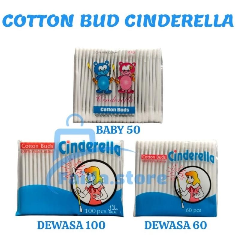 Terlaris ( 1 Lusin ) 12 Pack Cotton Bud Cinderella Dewasa 100/Dewasa 60/Baby 50/Cotton Bud Lembut/ K