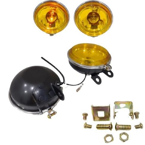 Bas-12 Et-12 Lampu Tembak Kabut Bulat Foglamp Halogen Bulat Mika Kuning Dan Putih Universal Untuk Mo