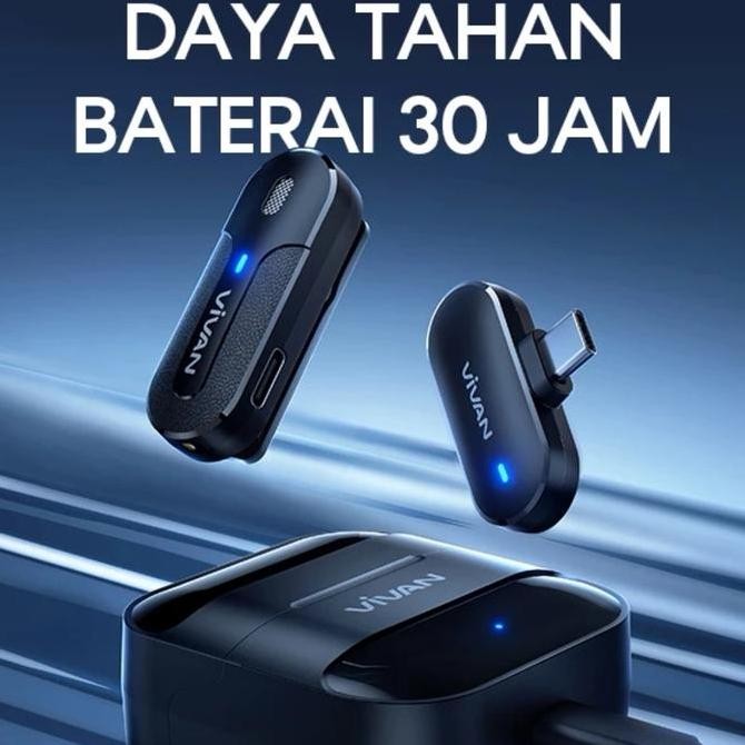 Microphone Vivan VWA-M8C Usb C / VWA-M8L Lightning Wireless Clip On Mic