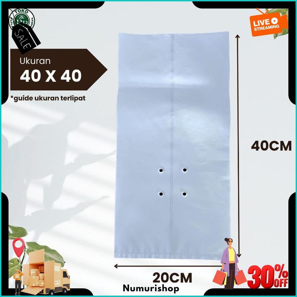 Polybag Putih 40 X 40 Isi 50 Lembar - Polybag Melon Harga Grosir Termurah Banget
