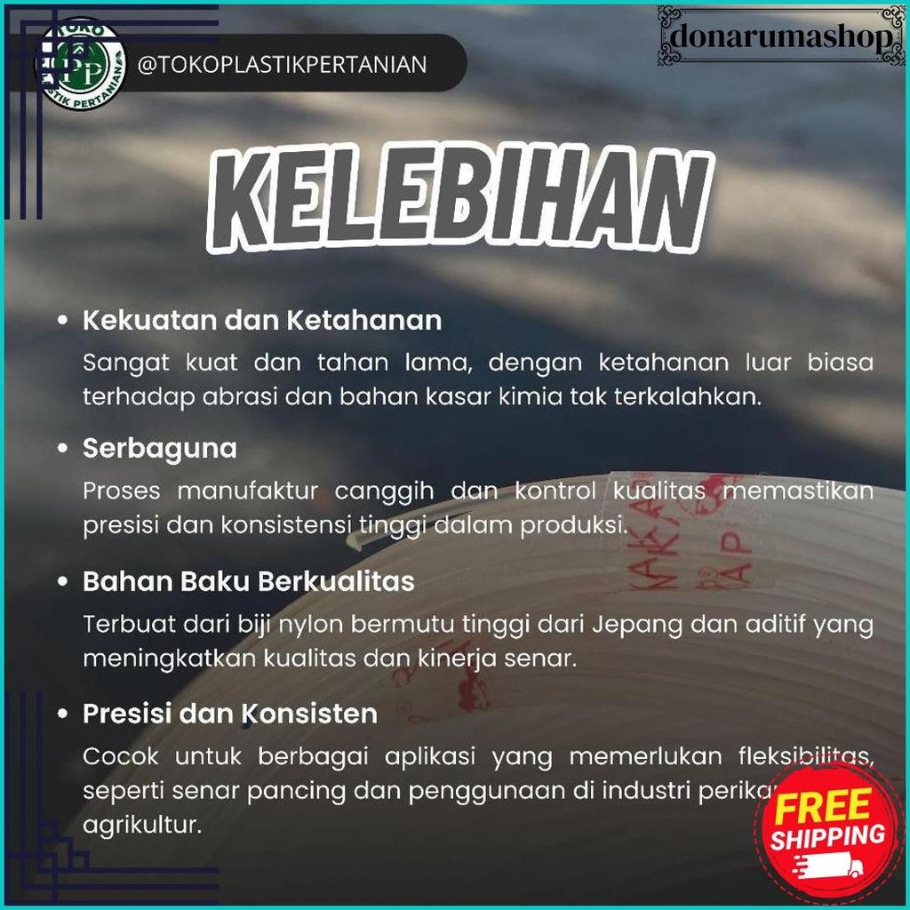 Senar Cap Ikan Kakap  Ukuran 6000 (150)  Per Roll /Tali Senar Pancing / Senar Layangan Cod