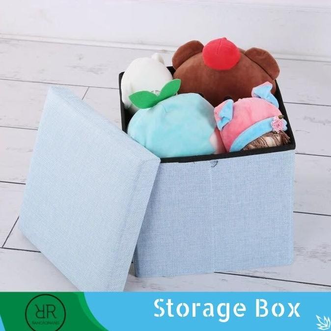 Storage Box Stool Foldable Kotak Penyimpanan Tempat Lipat Sofa Kotak