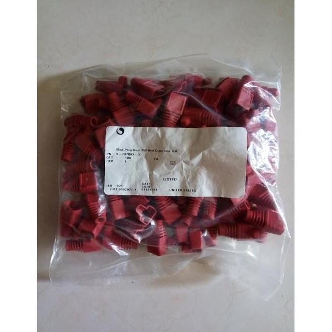 Original AMP/Commscope Plug Boot Cat.6 @100Pcs - Merah