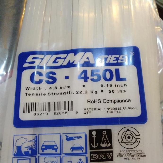 

BEBAS ONGKIR - KABEL TIES SIGMA CS 450 L PUTIH ISI 100 PCS