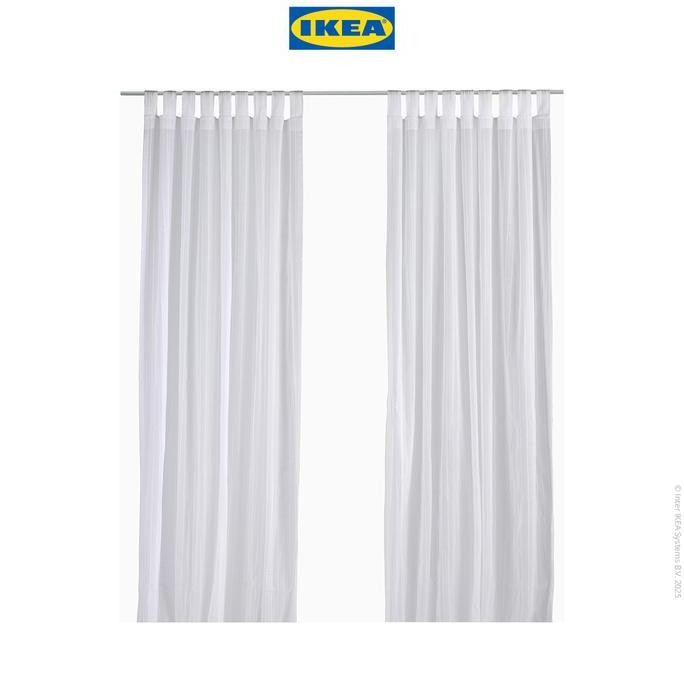 IKEA MATILDA Gorden Tipis 1 Pasang Dengan Tab Atas / Putih 140x250cm Katun