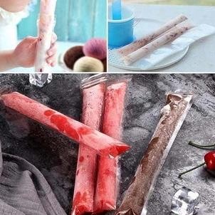100 Pcs Plastik Es Lilin Klip Plastik Es Mambo Plastik Es Krim Pouch Panjang Plastik Klip